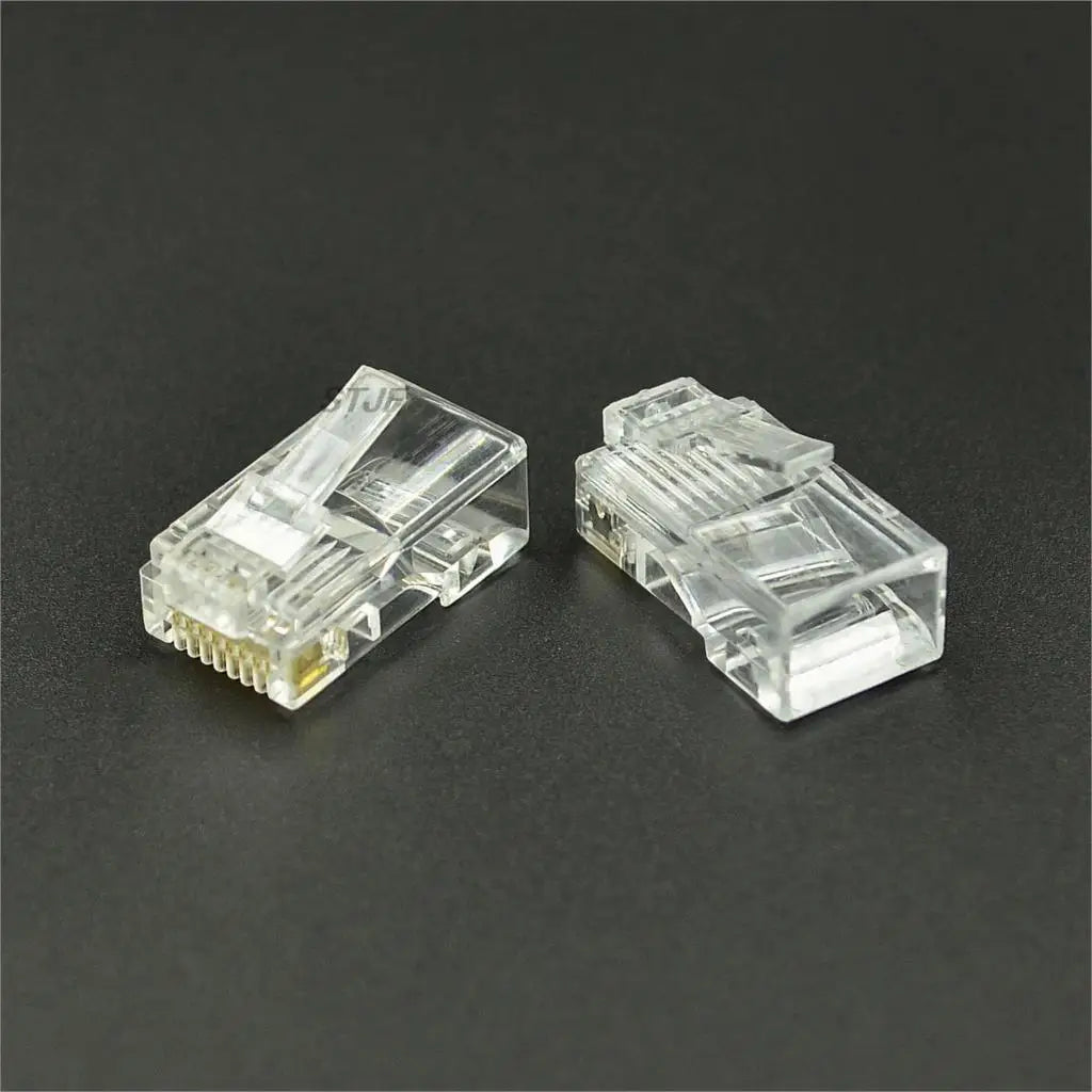Custom wholesale 100pcs RJ48 RJ-48 Modular Plug Stranded 10P10C Round Cable Connector